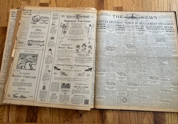 Vintage 1920's Rocky Mountain News Papers  In Hard Book ( Large )