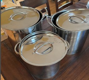 3 Different Size Metal Large Pots