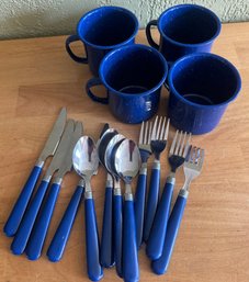 Camping Silverware And Cups 4 Sets