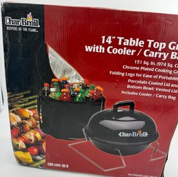 14' Table Top Charcoal Kettle Grill With Cooler / Carry Bag