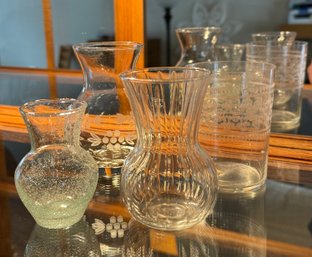 4 Small Glass Vases