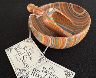 Small Wooden Bowl And Scoop (new)