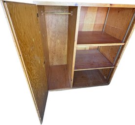 Large Storage Cabinet With 4 Shelves And Clothes Locker
