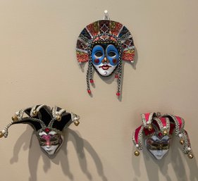 Set Of 3 - Miniature Venetian Carnival Masks - (Pickup & UPS 3rd Party Shipping Available)