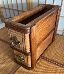 Set Of 2 Antique Sewing Machine Drawers W/ Frame & Original Brass Pulls (Pickup And 3rd Party Shipping) )