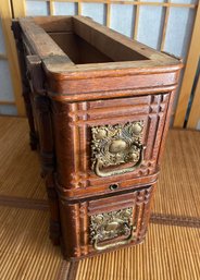 Set Of 2 Antique Sewing Machine Drawers W/ Frame & Original Brass Pulls (Pickup And 3rd Party Shipping) )