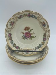 Set Of 4 Royal Bayreuth 5.25' Berry Bowls - Pattern~ Nuremberg Bavaria ( #3 Of 3 Sets Being Offered)