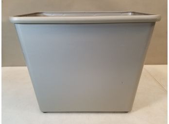 Witt Cincinnati Ohio No.50 Rectangular Modernist Commercial Office Waste Paper Trash Can, Gray Metal & Rubber