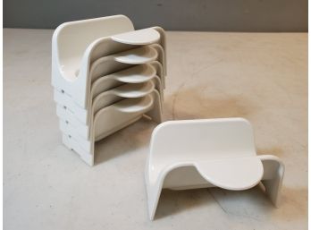 Set Of 6 Tupperware Hard Shell Taco Holders, Off White