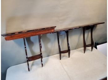 Lot Of 3 Decorative Wooden Wall Shelves, Shop Made, Pine, 26x11x27h, 21x7x23, 21x7x23