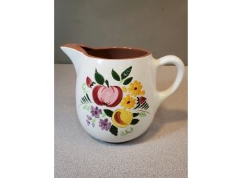 Stangl Fruit & Flowers Pattern Pitcher, 2 Quart (64 Oz), 9' X 6' X 6.5'h