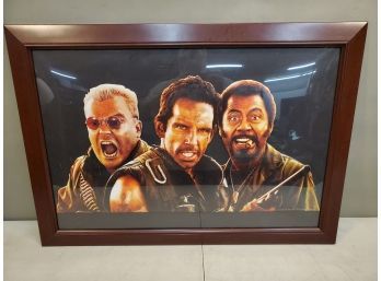 Framed Movie Promo Cutout: Tropic Thunder, 2008 Dreamworks, Jack Black Ben Stiller Robert Downey Jr., 34x24