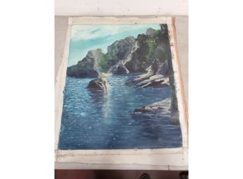 Oil On Canvas Seascape Painting 28x23