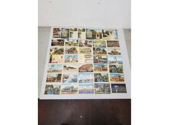 Lot Of 38 Vintage 1930s & 1940s Florida Linen Postcards, St Augustine, Jacksonville