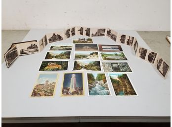 Lot Of 14 Vintage 20s - 40s New York Postcards And A Fanfold 'american Views' Booklet Of 12 Photos