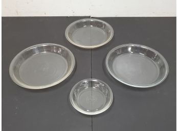 Lot Of 4 Pyrex Nesting Pie Plates, 9.5', 9', 8.5', 6'