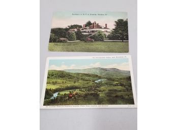 Lot Of 2 Vintage Windsor And Woodstock, Vermont Postcards