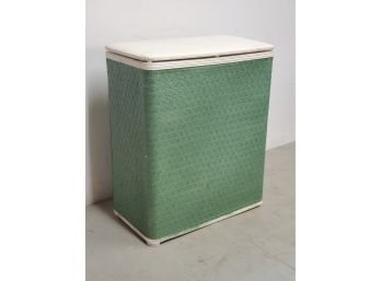 Green And White Laundry Basket Hamper