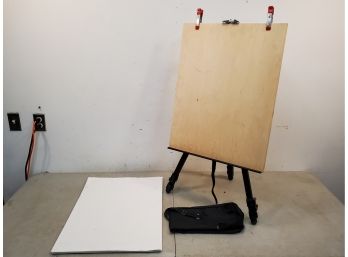 Adjustable Artist's Easel With Carrying Bag, Board, And Paper