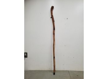 53' Hand Carved Varnished Wooden Walking Stick