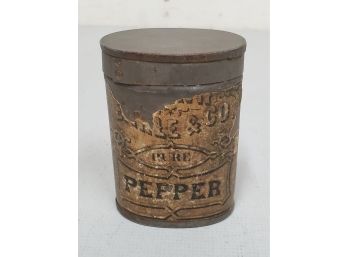 Antique Swain, Earle & Co. Pure Pepper Advertising Tin (circa 1883) With Early Paper Label