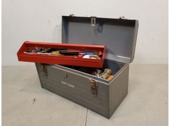 Vintage Craftsman 18x9.75x8.75 Gray Toolbox With Nest And Tools Inside