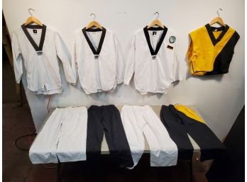 Lot Of Karate Taekwondo Martial Arts Gi Uniforms, Size 3 170cm Teen/adult, Black Belt