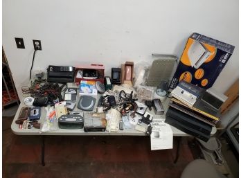 Huge Lot Of Electronics, Audio/video Equipment, Phones, Clocks, Scanner, Satellite Receivers, & More