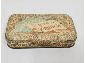 J. Wright Co. Continental Tobacco Co. Successor Pride Of Virginia Cut Plug Lithographed Tobacco Tin