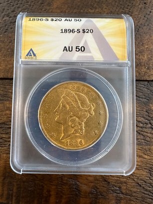 1896 Gold Liberty Head Coin: Mint:S    Grade: AU50