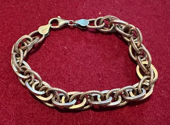 Vintage Italy 14k Yellow Gold Double Link Chain Bracelet