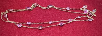 18K YELLOW GOLD RUBY NECKLACE