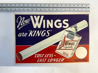 Wings Cigarettes Advertising Poster