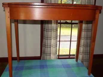 EARLY COUNTRY PINE AND BIRCH SWING LEG GAMING TABLE