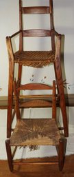 TWO EARLY ANTIQUE RUSH SEAT CHILD'S CHAIRS