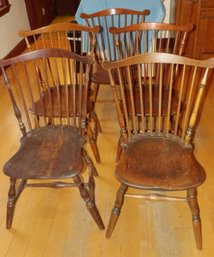 SET OF FIVE FAN BACK WINDSOR CHAIRS