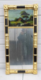 SUPERB SHERATON SPLIT PILLASTER MIRROR