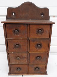 HARDWOOD EIGHT DRAWER HANGING SPICE CABINET