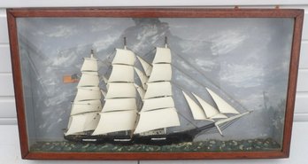 1880'S ERA DETAILED SAILING VESSEL DIORAMA