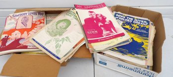 TWO BOXES OF VINTAGE SHEET MUSIC