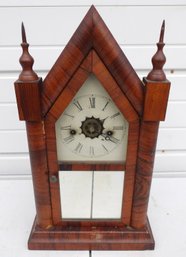 WATERBURY ROSEWOOD STEEPLE CLOCK WITH ALARM MECHANISM