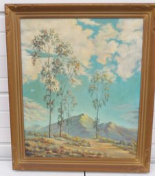 CALIFORNIAESQUE DESERT MOUNTAINOUS LANDSCAPE SIGNED ABRAMS