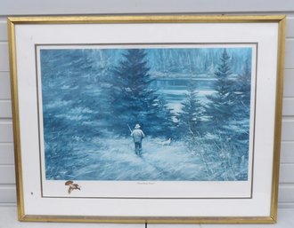 ORIGINAL JOHN SWAN OF PORTLAND, MAINE ARTIST LITHOGRAPH 'PARMACHENEE GROUSE' SIGNED