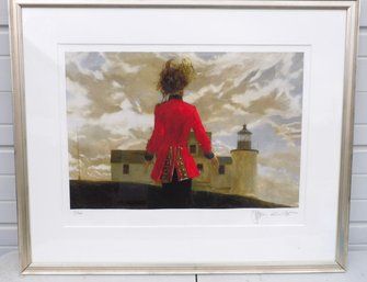 IMPORTANT JAMIE WYETH COLORED LITHOGRAPH 'THE RED COAT'