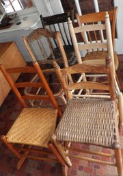 SELECTION OF ODD ANTIQUE CHAIRS AND ROCKERS