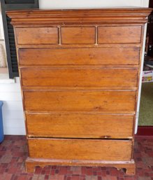 NEW ENGLAND EIGHT DRAWER TALL CHEST - POSSIBLY NEW HAMPSHIRE