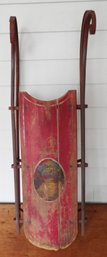 EARLY SHEFFIELD & CO MFG IRON RUNNER CHILD'S SLED