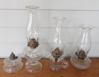 SELECTION OF FOUR KEROSENE LAMPS