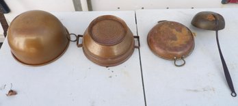 Four Piece Vintage Copper Cookware Lot