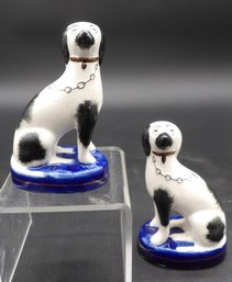 Pair Of 1920s Era 5 1/2' Staffordshire Spaniel Dogs